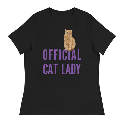 Purple Official Cat Lady Women's Fit Relaxed T-Shirt