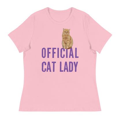 Purple Official Cat Lady Women's Fit Relaxed T-Shirt