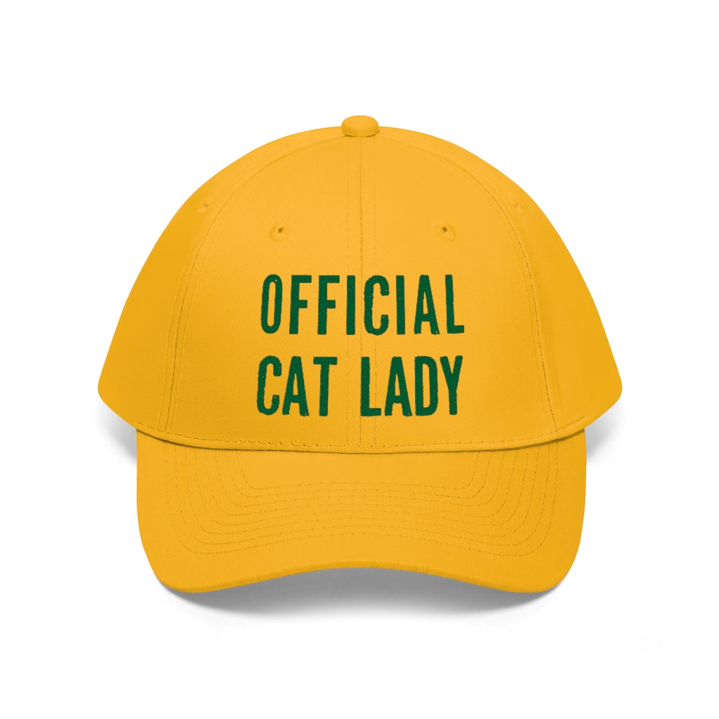 Official Cat Lady Embroidered Hat - Green