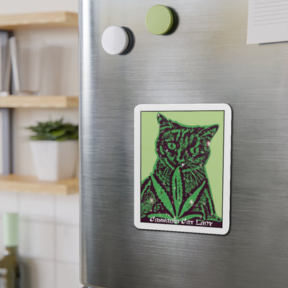 Cannabis Cat Lady Rectangle Magnet