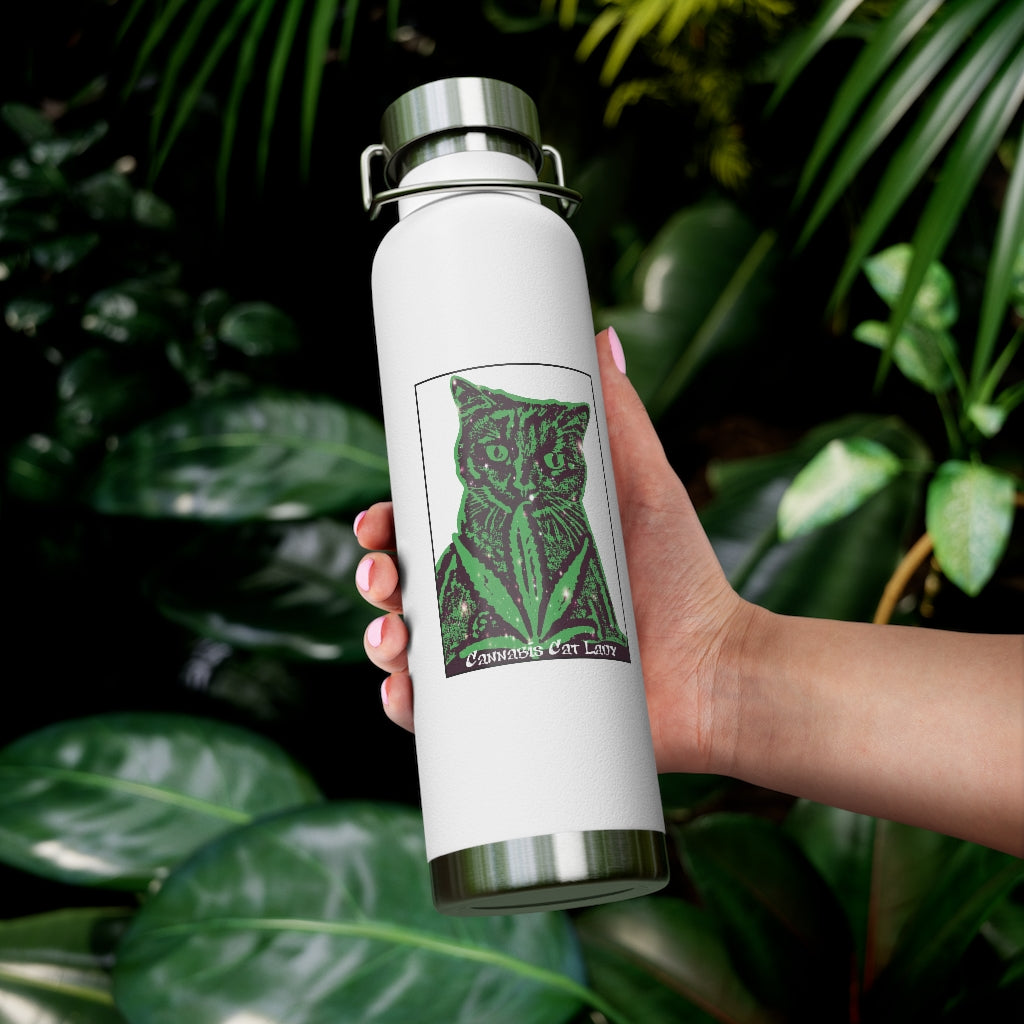 Cannabis Cat Lady 22oz Vacuum Insulated Bottle