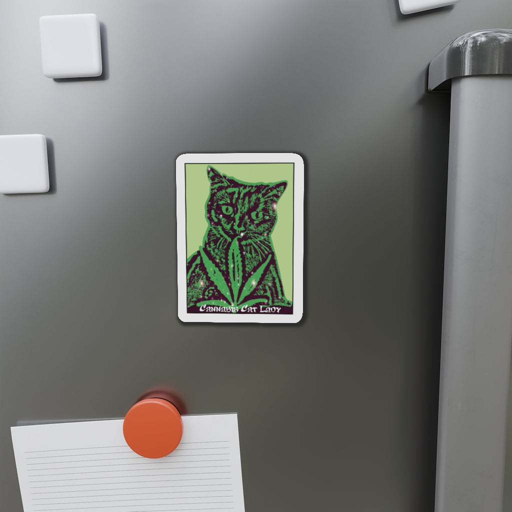 Cannabis Cat Lady Rectangle Magnet