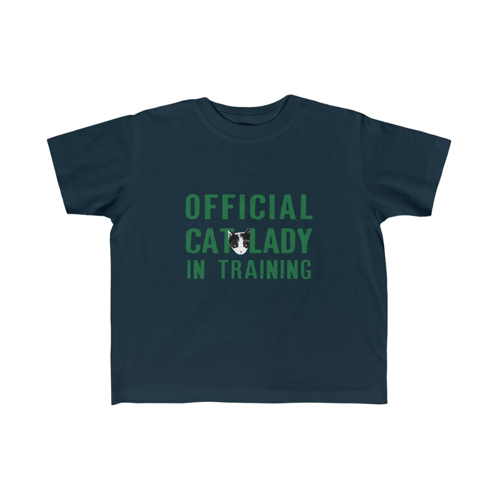 Official Cat Lady In Training Toddler Tee - Green