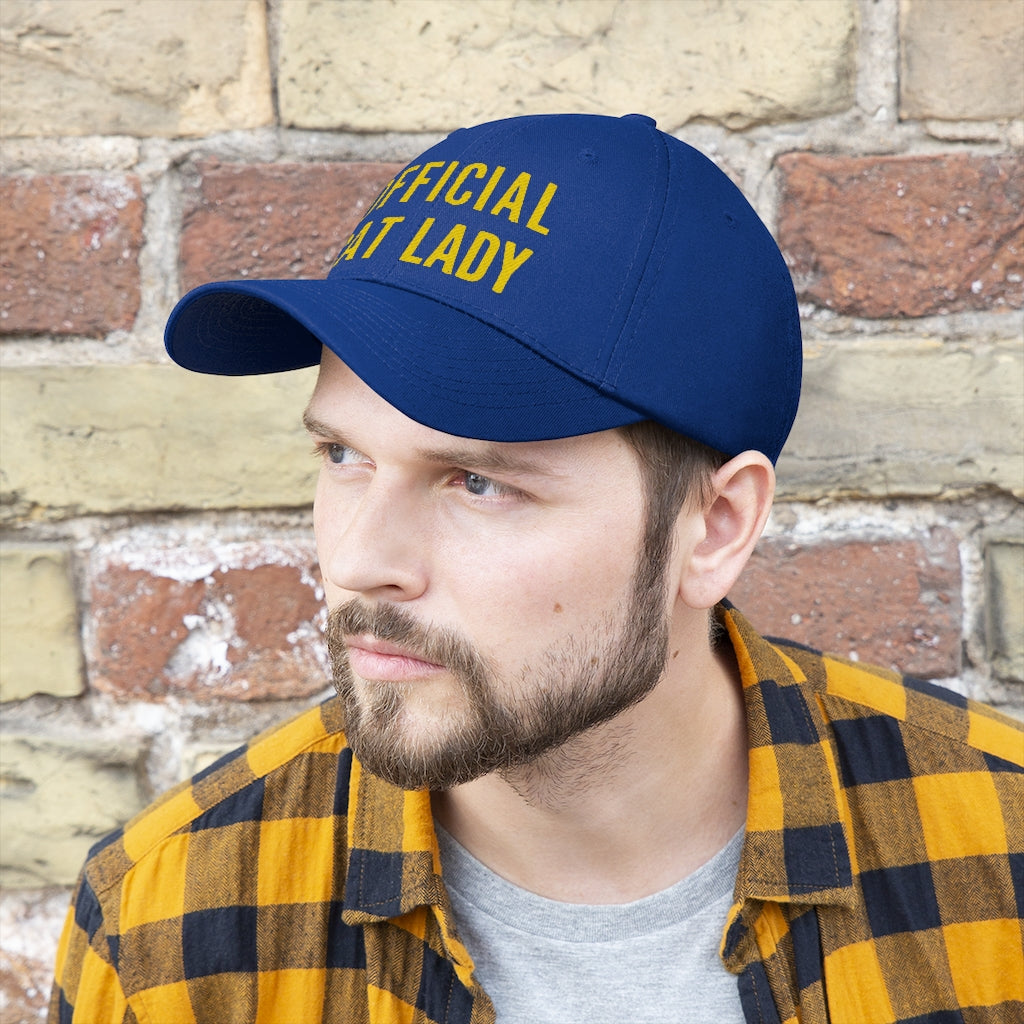 Official Cat Lady Embroidered Twill Hat - Yellow