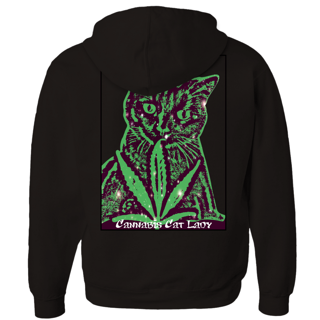 Cannabis Cat Lady Zip-Up Hoodie