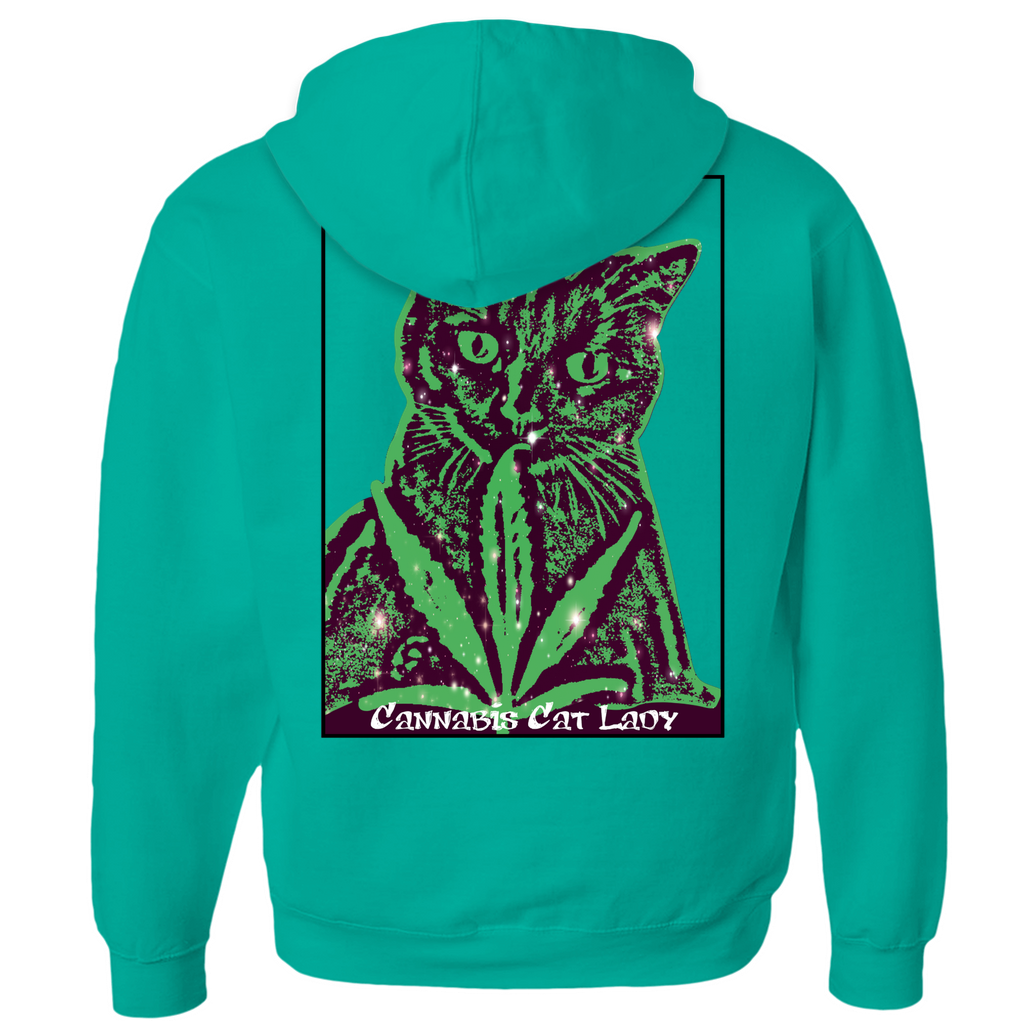 Cannabis Cat Lady Zip-Up Hoodie