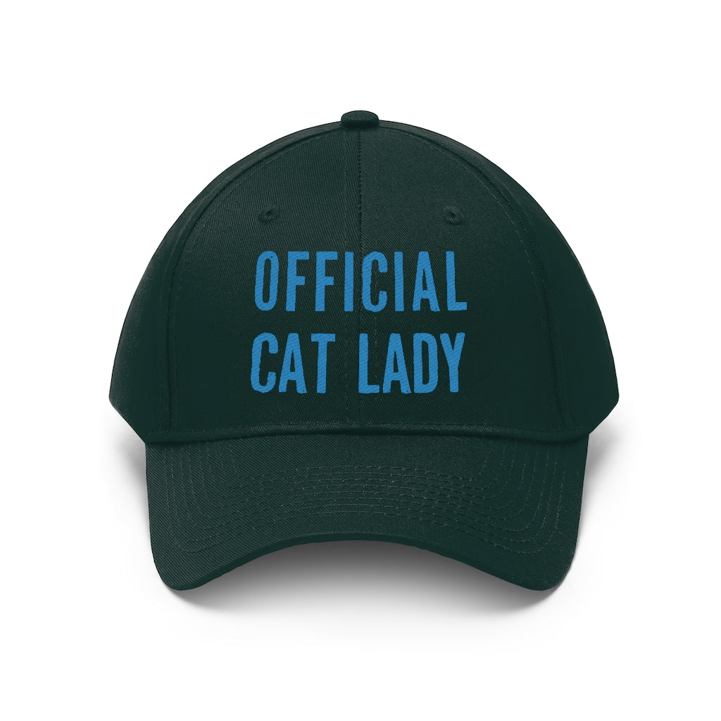 Official Cat Lady Embroidered Hat - Blue