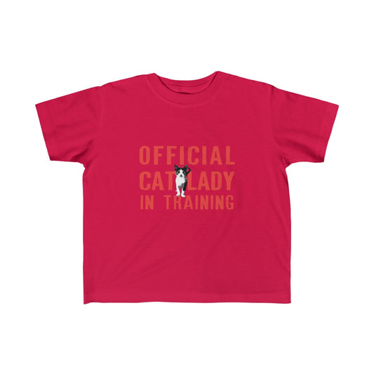 Official Cat Lady In Training Toddler Tee - Red