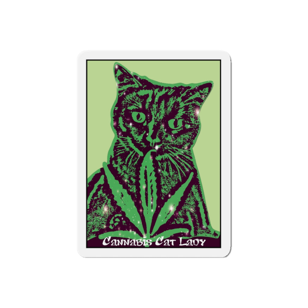 Cannabis Cat Lady Rectangle Magnet