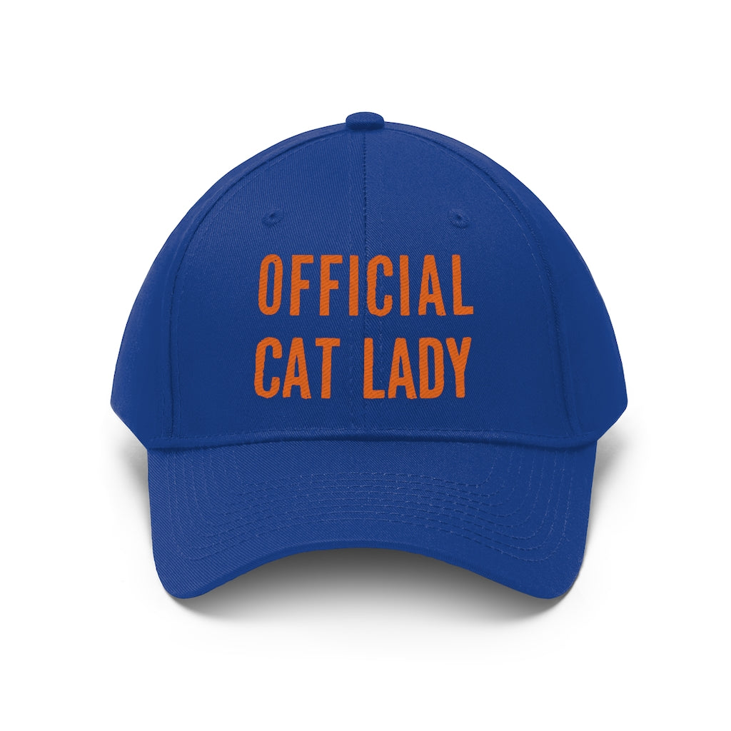 Official Cat Lady Embroidered Hat - Orange