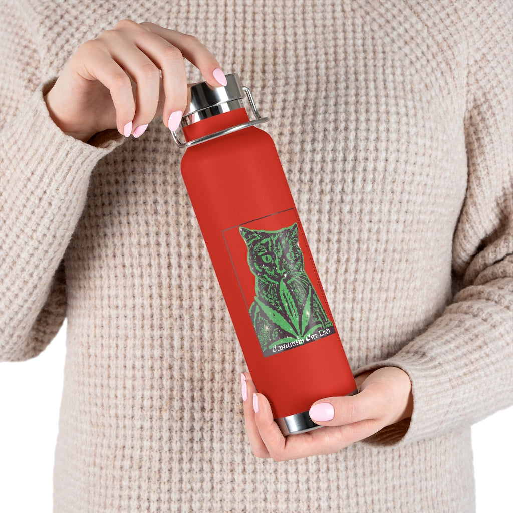 Cannabis Cat Lady 22oz Vacuum Insulated Bottle