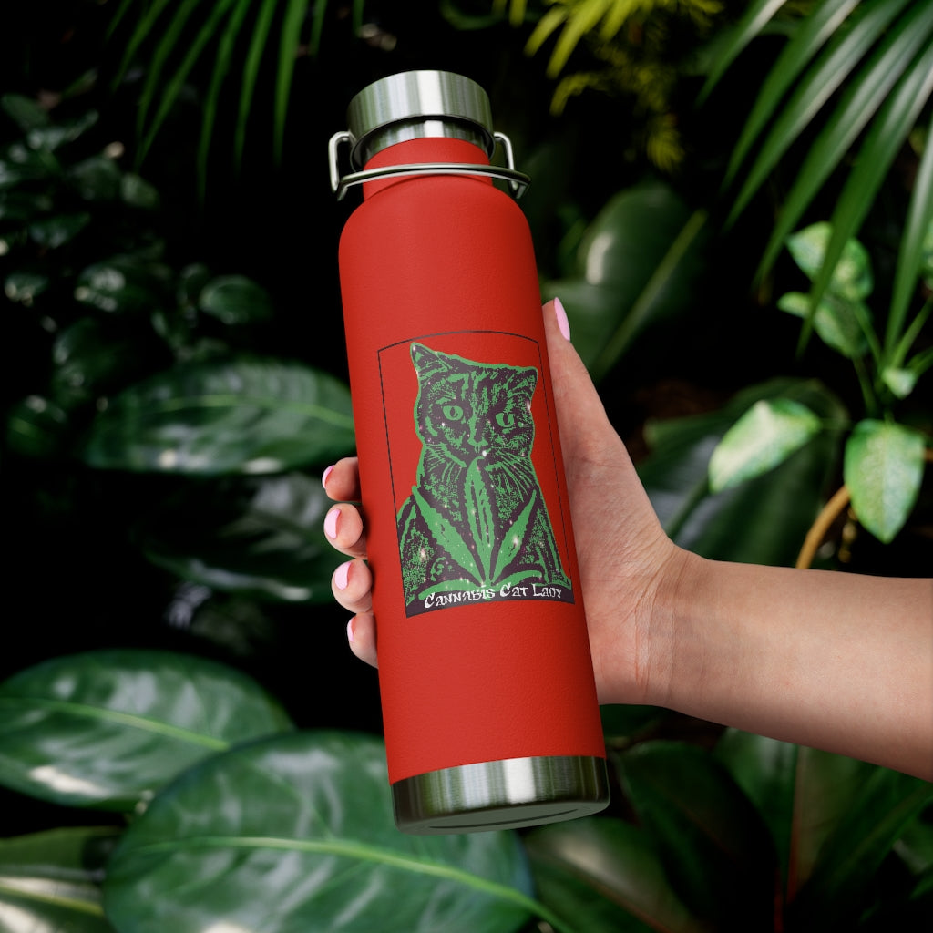 Cannabis Cat Lady 22oz Vacuum Insulated Bottle