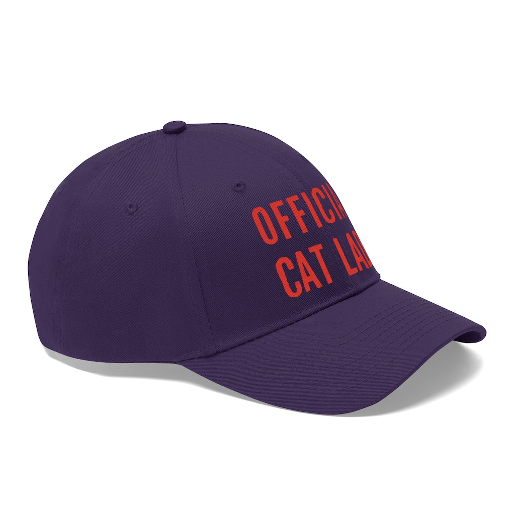 Official Cat Lady Embroidered Hat - Red