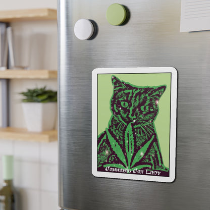 Cannabis Cat Lady Rectangle Magnet