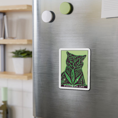 Cannabis Cat Lady Rectangle Magnet
