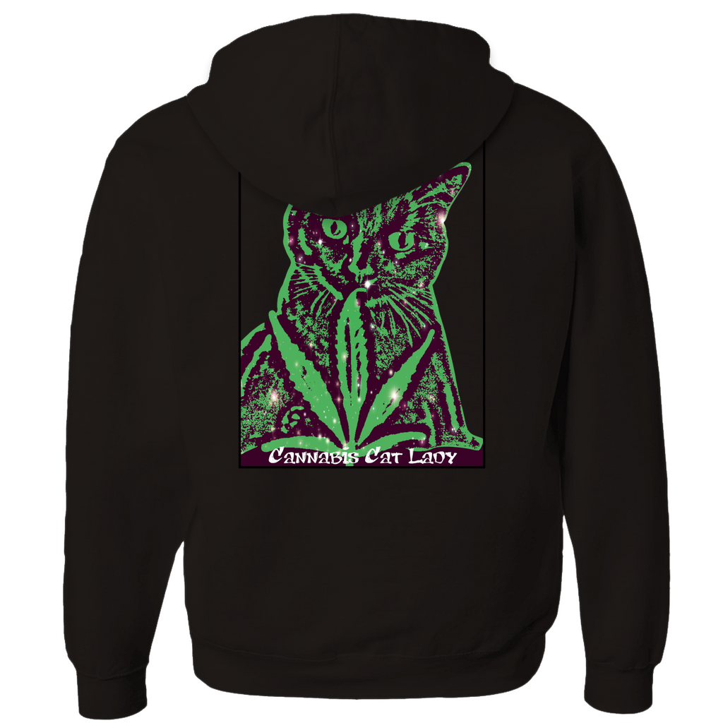 Cannabis Cat Lady Zip-Up Hoodie