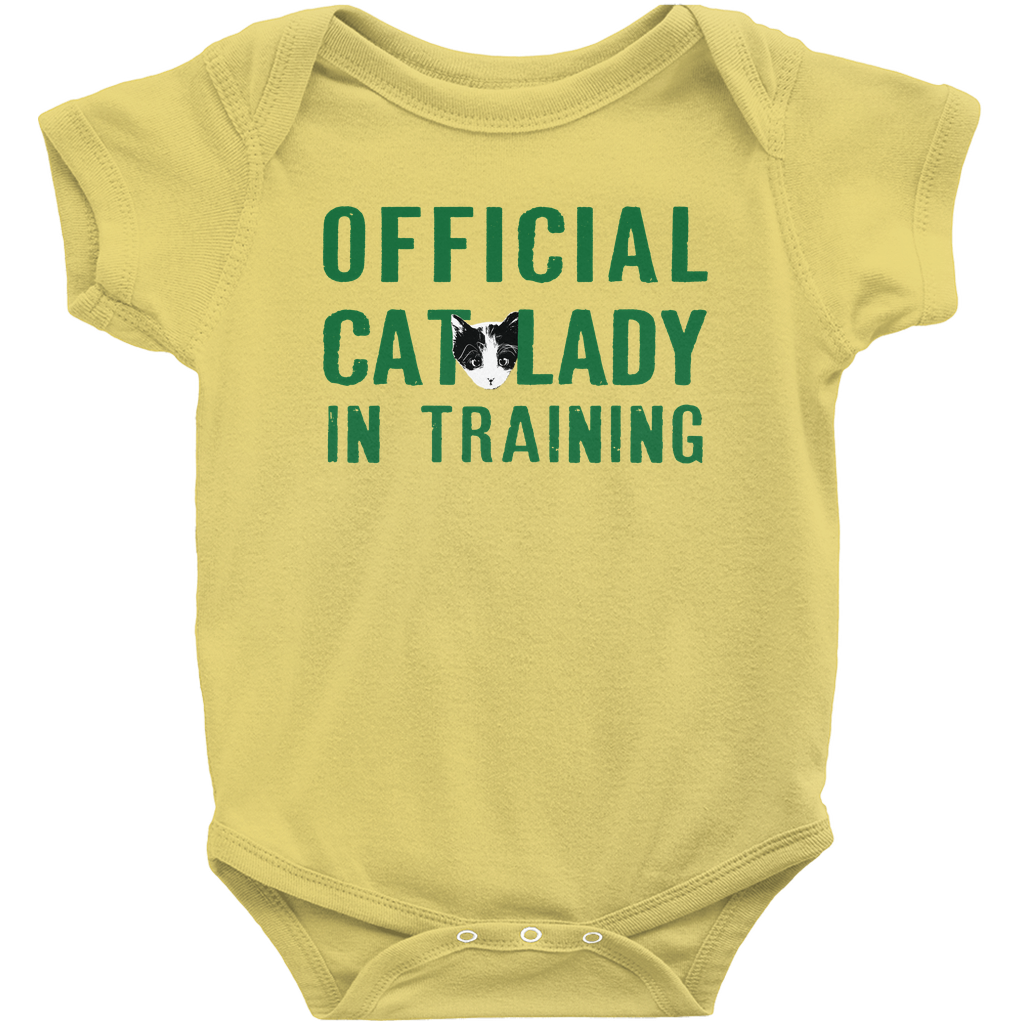 Official Cat Lady In Training Infant Onesie - Green