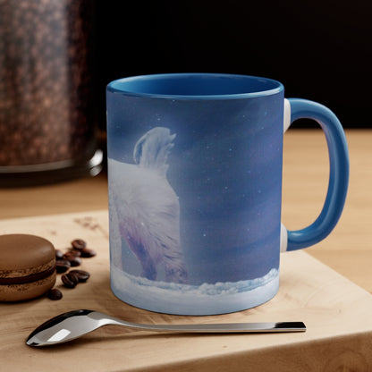 Kitten in the Clouds Blue Coffee Mug, 11oz