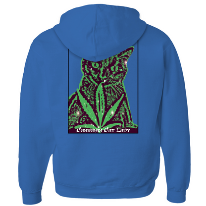 Cannabis Cat Lady Zip-Up Hoodie