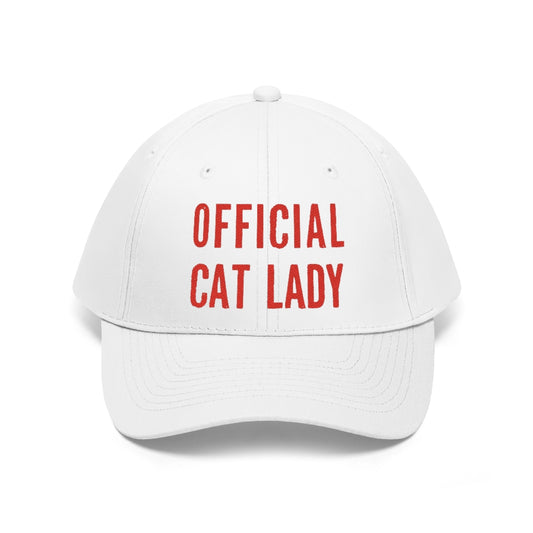 Official Cat Lady Embroidered Hat - Red