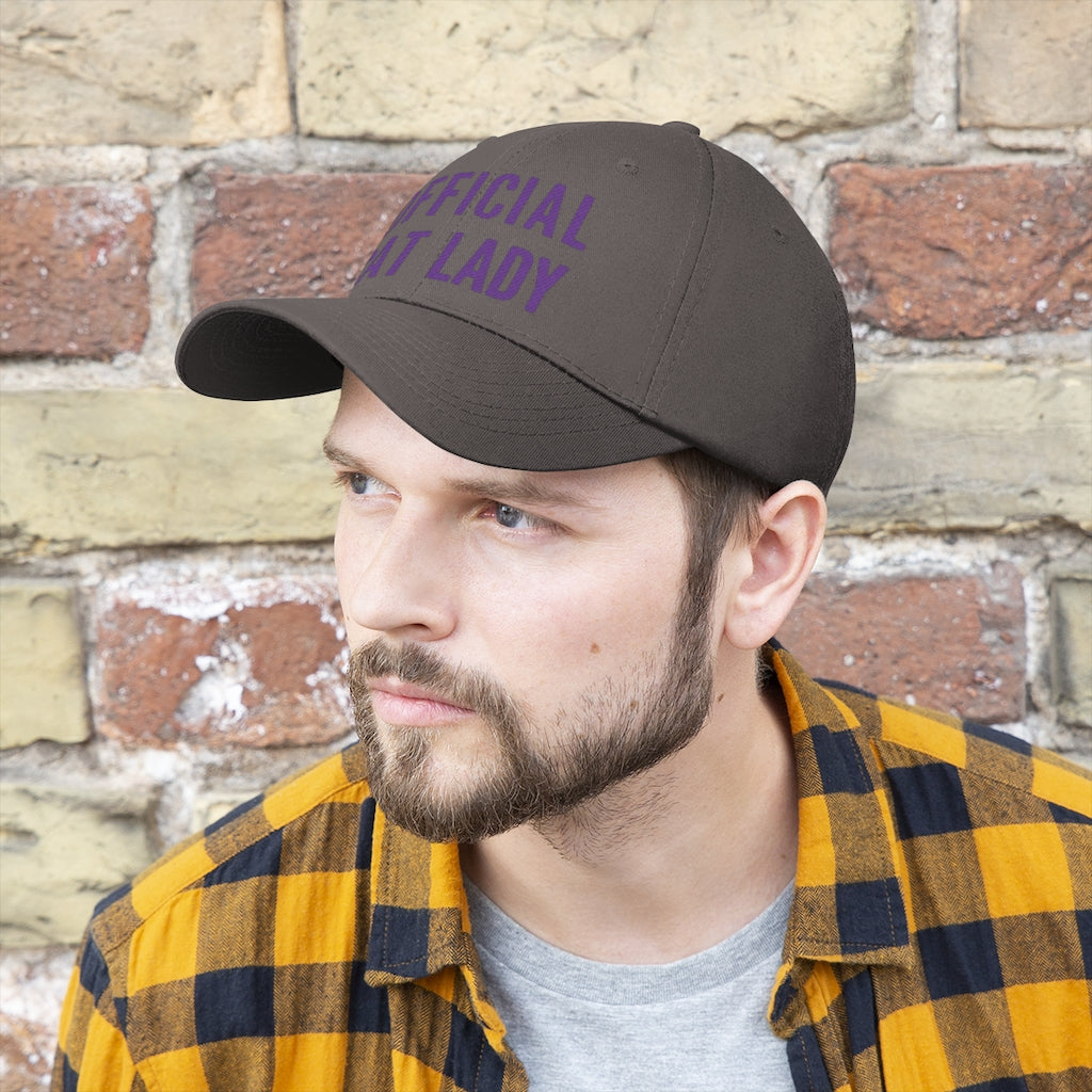 Official Cat Lady Embroidered Hat - Purple