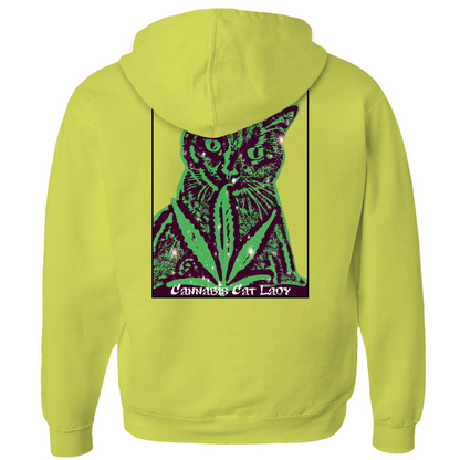 Cannabis Cat Lady Zip-Up Hoodie