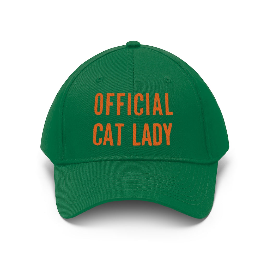 Official Cat Lady Embroidered Hat - Orange