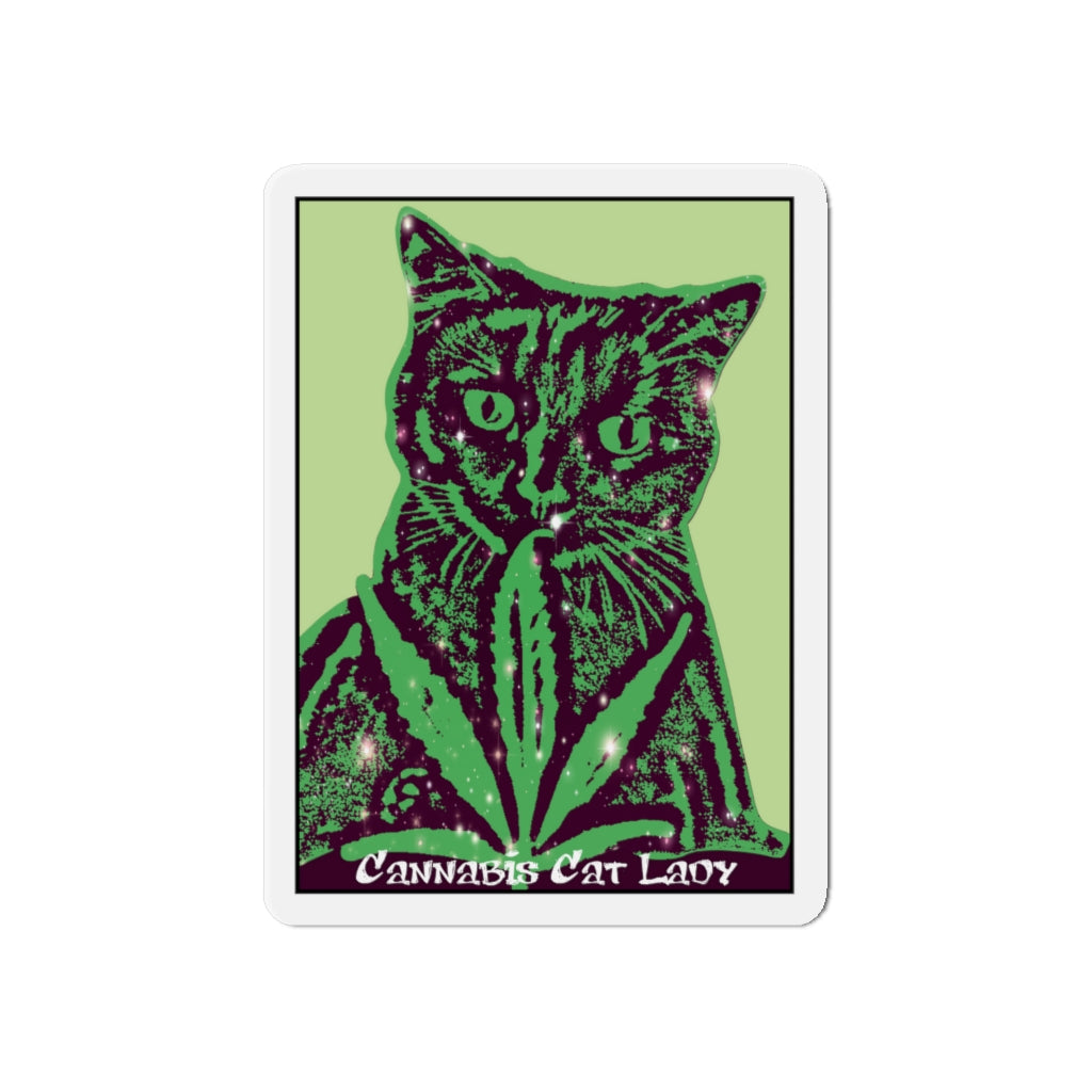 Cannabis Cat Lady Rectangle Magnet