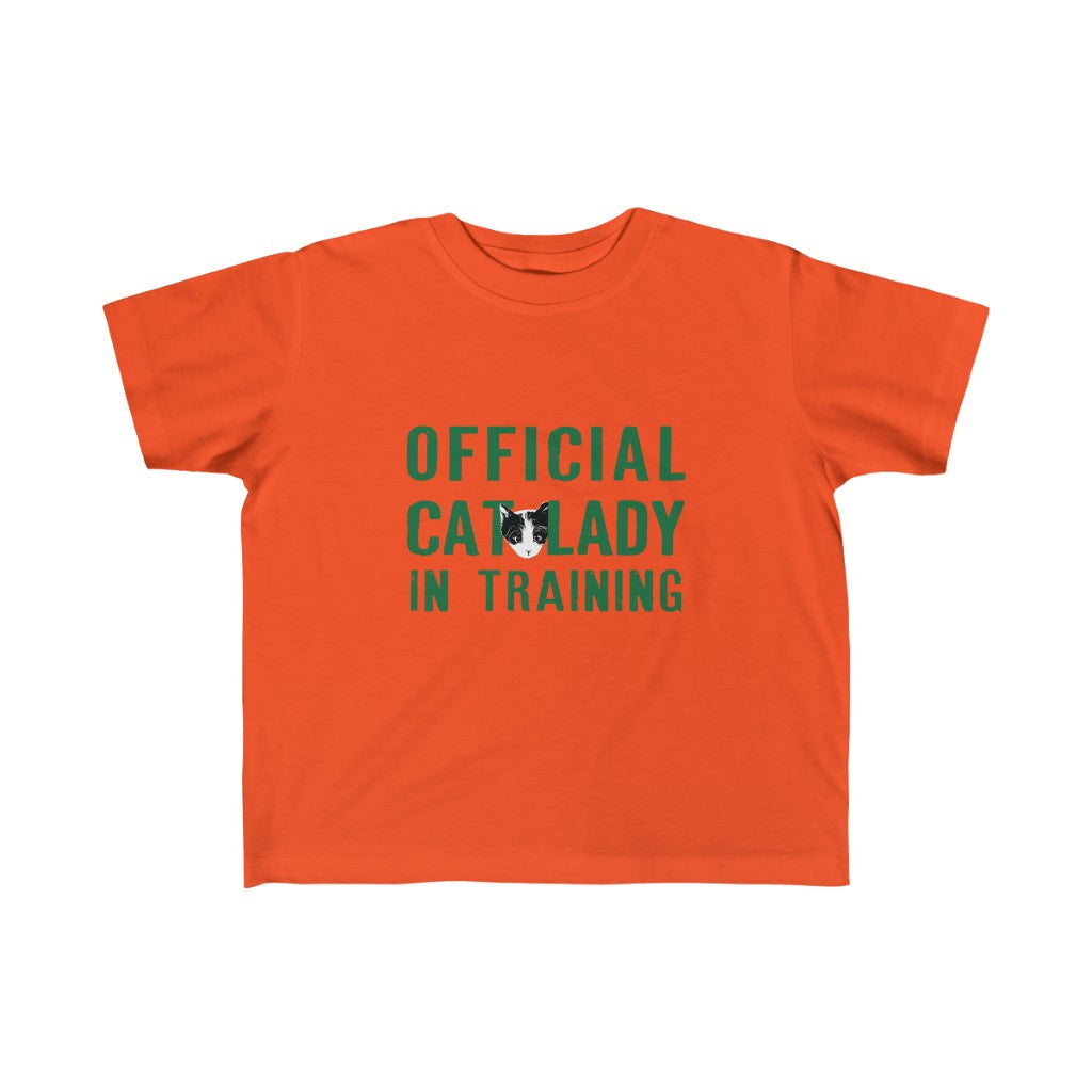 Official Cat Lady In Training Toddler Tee - Green