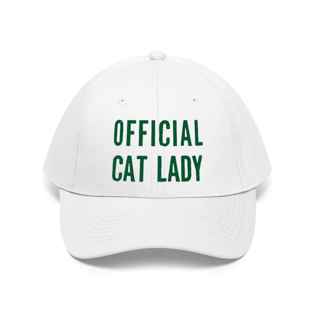 Official Cat Lady Embroidered Hat - Green