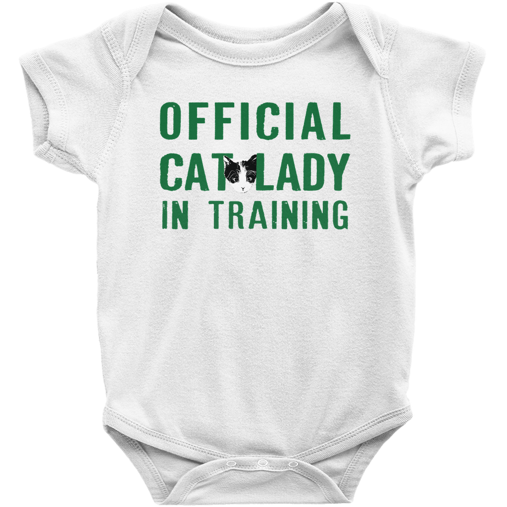 Official Cat Lady In Training Infant Onesie - Green
