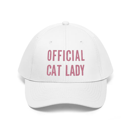 Official Cat Lady Embroidered Hat - Pink