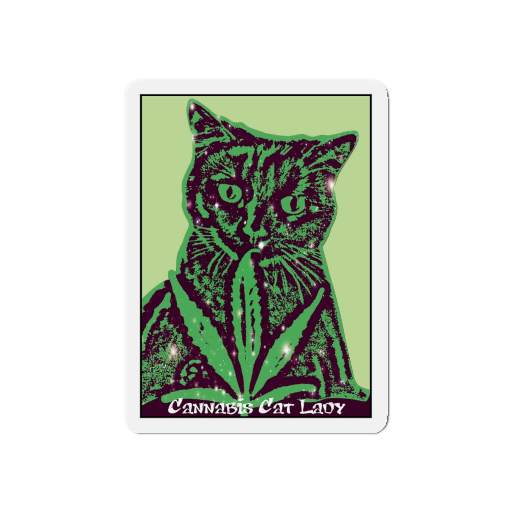 Cannabis Cat Lady Rectangle Magnet