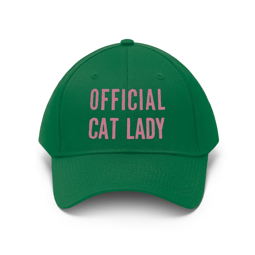 Official Cat Lady Embroidered Hat - Pink