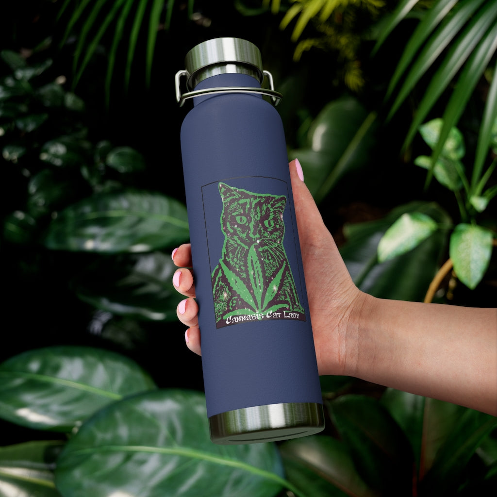 Cannabis Cat Lady 22oz Vacuum Insulated Bottle