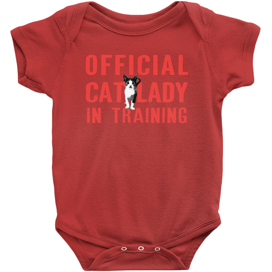 Official Cat Lady In Training Infant Onesie - Red