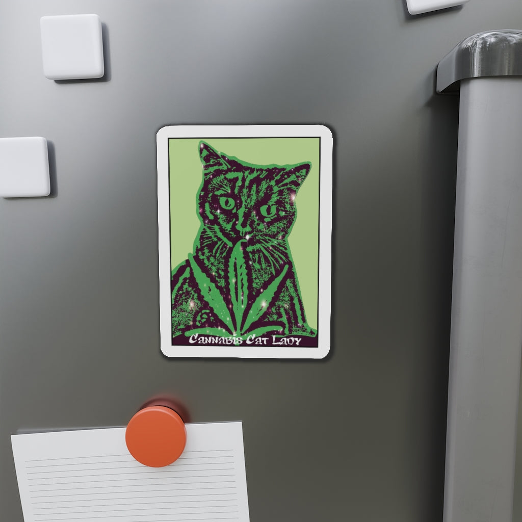 Cannabis Cat Lady Rectangle Magnet