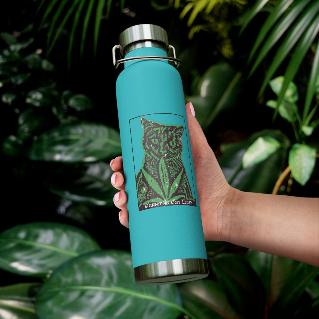 Cannabis Cat Lady 22oz Vacuum Insulated Bottle