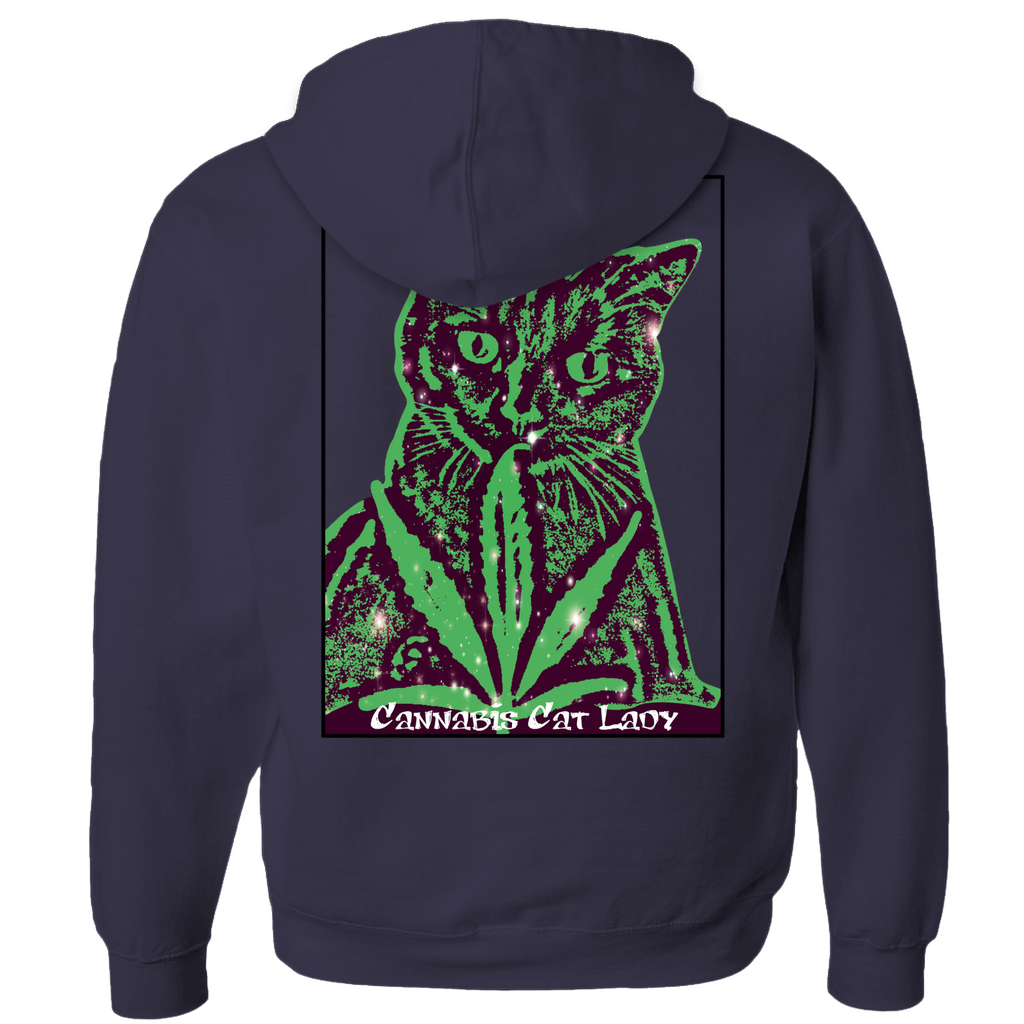 Cannabis Cat Lady Zip-Up Hoodie