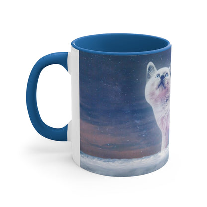 Kitten in the Clouds Blue Coffee Mug, 11oz