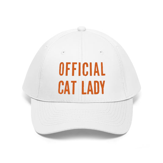 Official Cat Lady Embroidered Hat - Orange