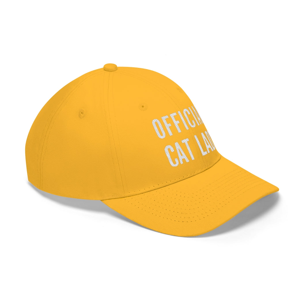 Official Cat Lady Embroidered Twill Hat - White