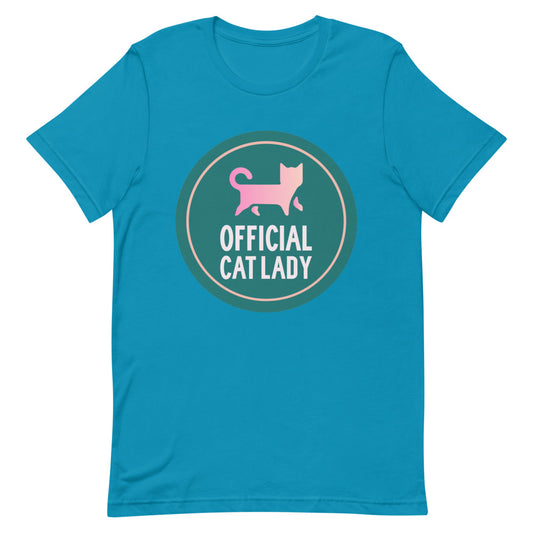 Short-Sleeve Official Cat Lady Badge T-Shirt