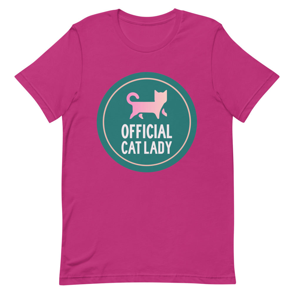 Short-Sleeve Official Cat Lady Badge T-Shirt
