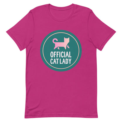Short-Sleeve Official Cat Lady Badge T-Shirt