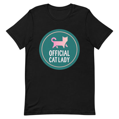 Short-Sleeve Official Cat Lady Badge T-Shirt