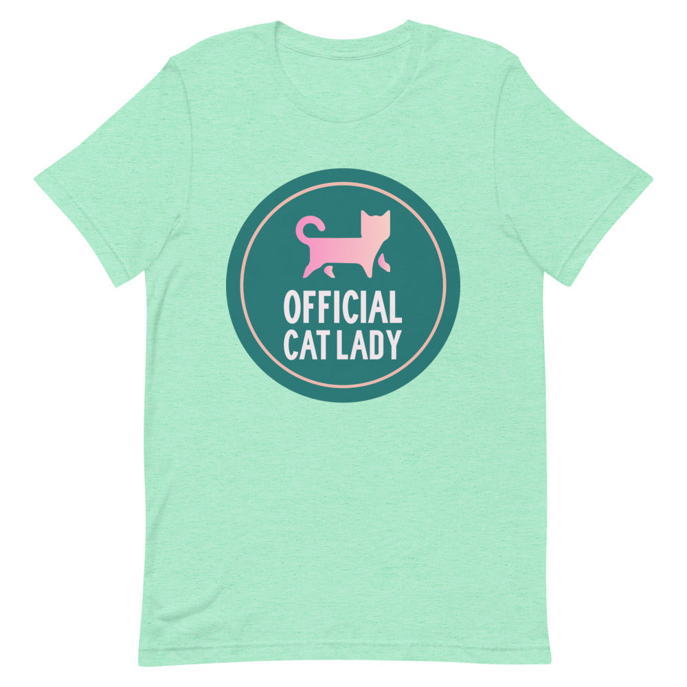 Short-Sleeve Official Cat Lady Badge T-Shirt