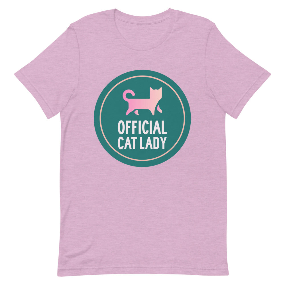 Short-Sleeve Official Cat Lady Badge T-Shirt