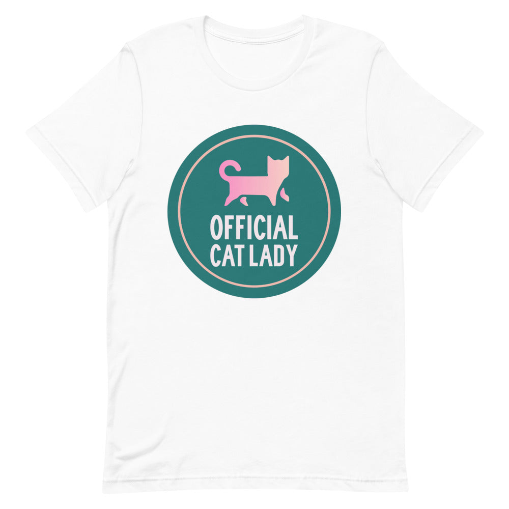 Short-Sleeve Official Cat Lady Badge T-Shirt