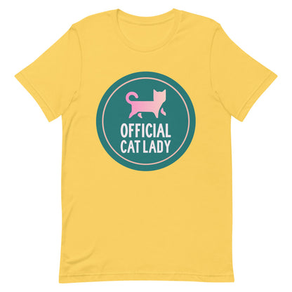 Short-Sleeve Official Cat Lady Badge T-Shirt